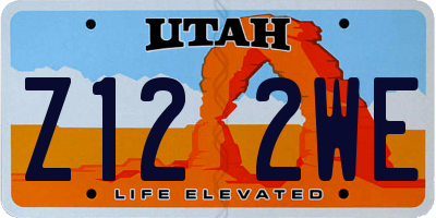 UT license plate Z122WE