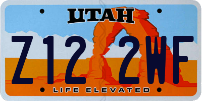 UT license plate Z122WF