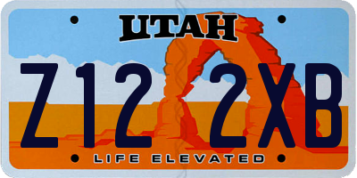 UT license plate Z122XB