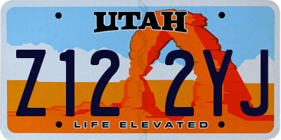 UT license plate Z122YJ