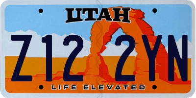 UT license plate Z122YN