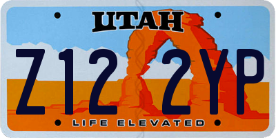 UT license plate Z122YP