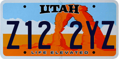 UT license plate Z122YZ