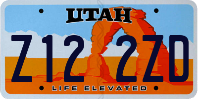 UT license plate Z122ZD