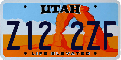 UT license plate Z122ZF