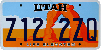 UT license plate Z122ZQ