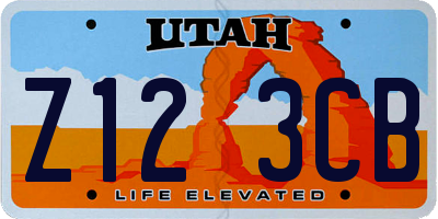 UT license plate Z123CB