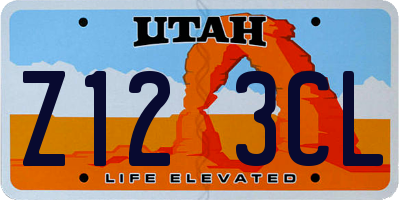UT license plate Z123CL
