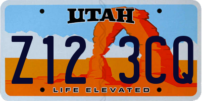 UT license plate Z123CQ