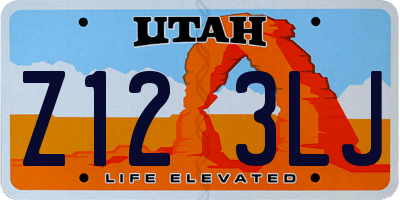 UT license plate Z123LJ