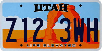 UT license plate Z123WH