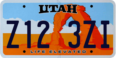 UT license plate Z123ZI