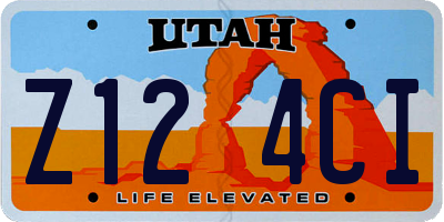 UT license plate Z124CI