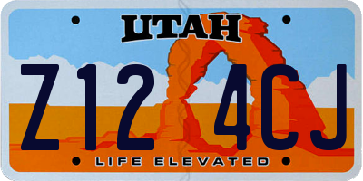 UT license plate Z124CJ