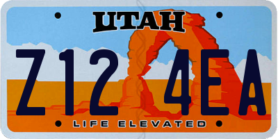 UT license plate Z124EA