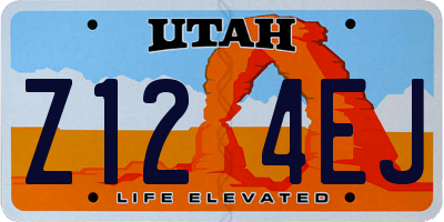 UT license plate Z124EJ