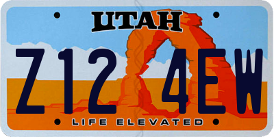 UT license plate Z124EW