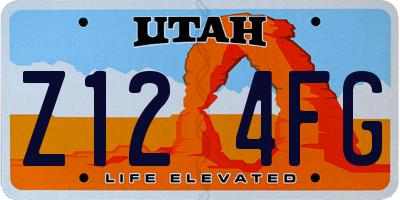 UT license plate Z124FG