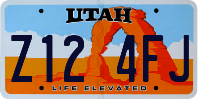 UT license plate Z124FJ