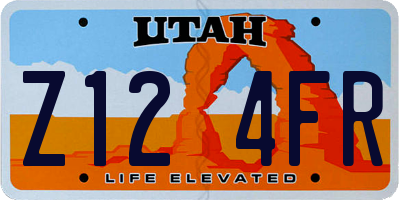 UT license plate Z124FR