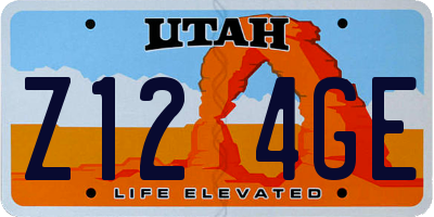 UT license plate Z124GE