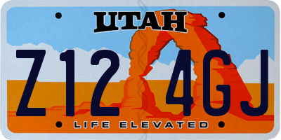 UT license plate Z124GJ