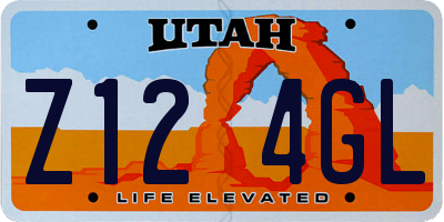 UT license plate Z124GL