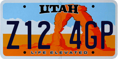 UT license plate Z124GP
