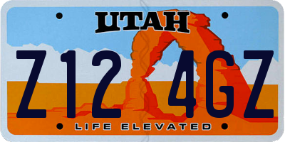 UT license plate Z124GZ