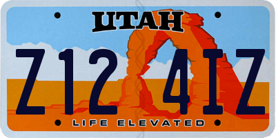 UT license plate Z124IZ
