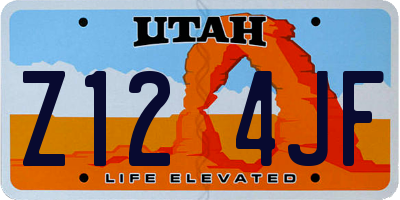 UT license plate Z124JF
