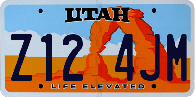 UT license plate Z124JM