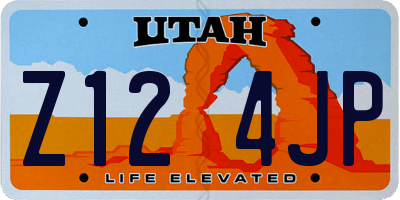 UT license plate Z124JP