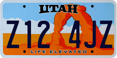 UT license plate Z124JZ