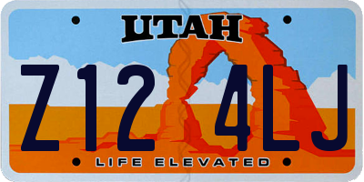 UT license plate Z124LJ