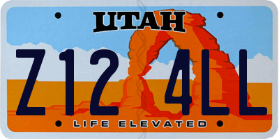 UT license plate Z124LL