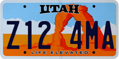UT license plate Z124MA