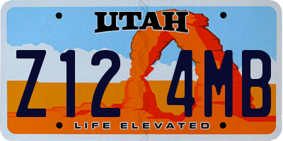 UT license plate Z124MB