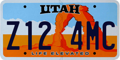 UT license plate Z124MC