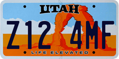 UT license plate Z124MF