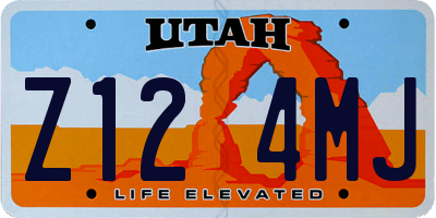 UT license plate Z124MJ