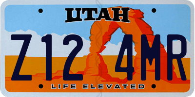 UT license plate Z124MR