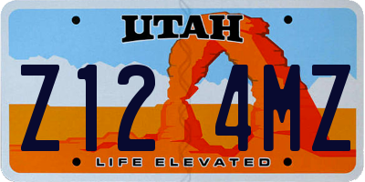UT license plate Z124MZ