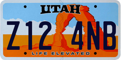 UT license plate Z124NB