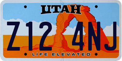 UT license plate Z124NJ