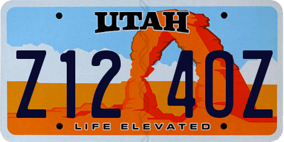 UT license plate Z124OZ