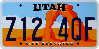 UT license plate Z124QF
