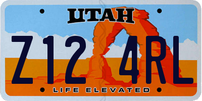UT license plate Z124RL