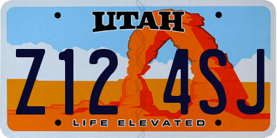 UT license plate Z124SJ