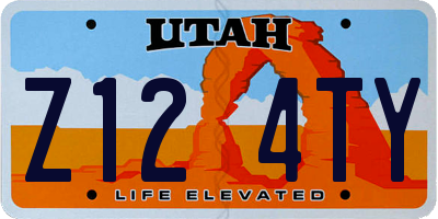 UT license plate Z124TY